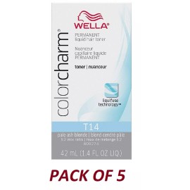 Wella Color Charm T14 Pale Ash Blonde | 1.4 oz / 42ml (PACK OF 5)