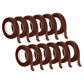 PATIKIL 30 Yard Flower Ribbon 12 Rolls Flower Ribbon Crepe Paper Bouquets Ribbons Waterproof for Bouquet Stems Wrapping Brown (27 Metres)