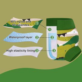 BIG ELEPHANT Baby Swim Nappies 3 Pack Reusable Adjustable Washable Waterproof Swim Nappy for Boys Girls 2T