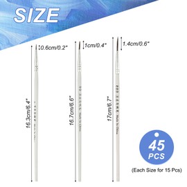 YOKIVE 45 Pcs Pointed Tip Paint Brushes Bulk, Detail Acrylic Painting Brush Small Miniature Paint Brushes Great for Oil Watercolor Face Canvas Professional Craft, (White)