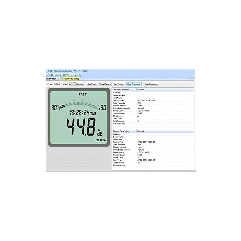 Digital Sound Level Decibel Meter 30-130dB Pressure Tester USB Auto