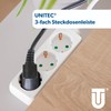 UNITEC 3-Way Table Socket, Socket Strip, 1.4 m, White