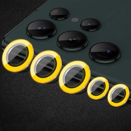 Omorro Compatible for Galaxy S24 Ultra Luminous Camera Lens Protector Ultra Thin Film Tempered Glass Camera Screen Protector Shockproof Cover Yellow