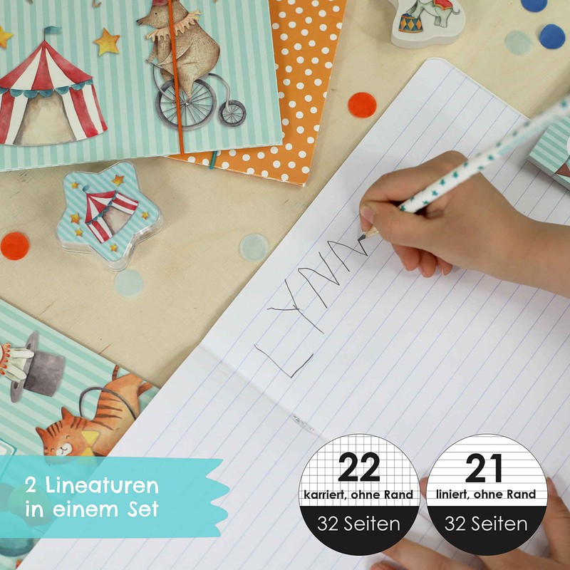 Papierdrachen - 4 high-quality school notebooks for children, DIN A4,