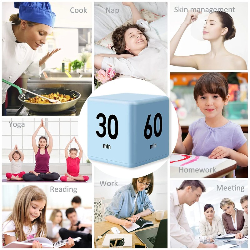 DQDEDIAN Cube Timer, Kids Timer with Gravity Sensor Flip 15