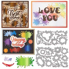 GLOBLELAND Paint Splatter Stains Cutting Dies for DIY Scrapbooking Metal Art Painting Cut Dies Stains Background Die Cuts for Card Making Embossing Photo Album Craft Decor