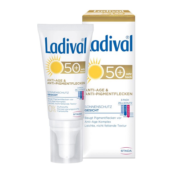 LADIVAL 167514 Anti-Age & Anti-Pigment Spots SPF 50+, Fragrance-Free Sun