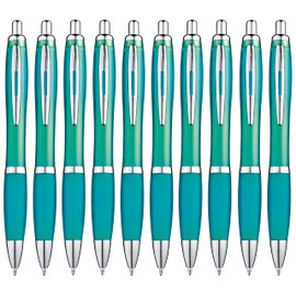 Libetui Pack of 10 Ballpoint Pens with Non-Slip Grip Zone and Large Capacity in Trendy Colours