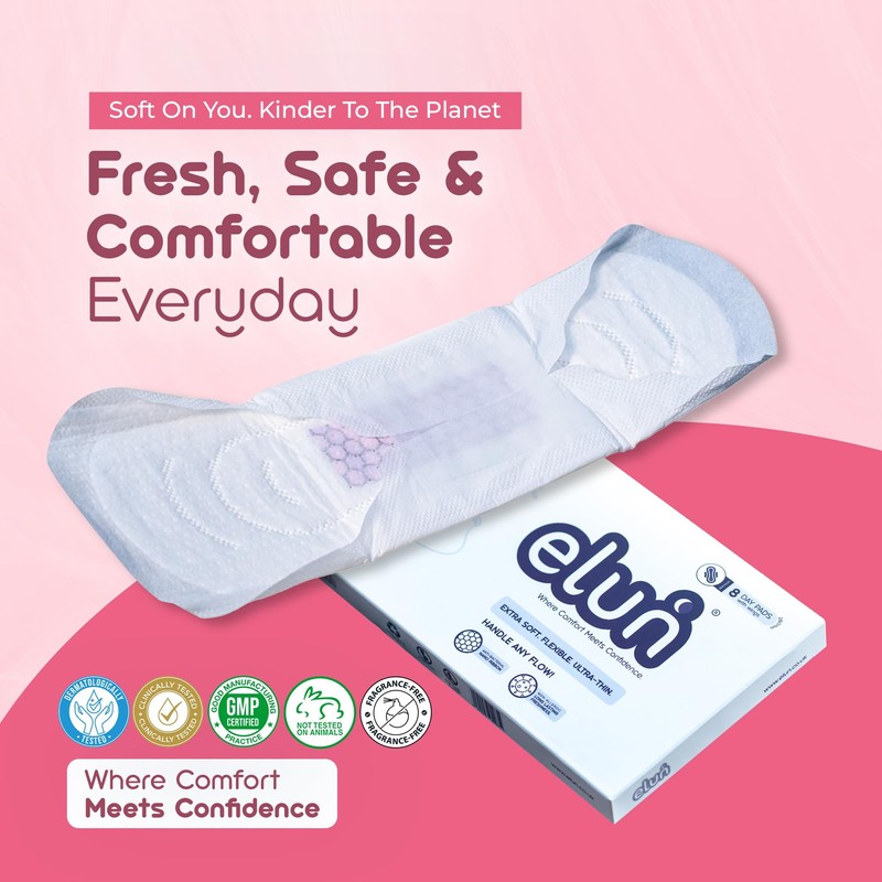 Elun Sanitary Pads | Anti-Bacterial Nano Ribbon | 8 Day