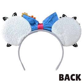 Needzo Sparkly Mouse Ears Headband, Costume Hair Accessories with Bow, Sequins, One Size Fits Most (Floral)