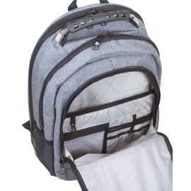 Dejuno Men's Commuter Backpack Checkpoint-Friendly Laptop Pocket, Heather Grey, 15.6-Inch