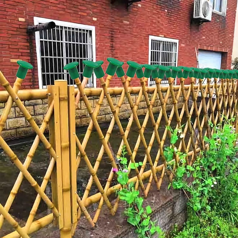 Kungfu Mall 48Pcs Garden Bamboo Caps Green Rubber Cane Caps