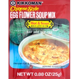 Kikkoman Egg Flower Soup Mix Hot and Sour, 0.88 oz (Pack of 12)