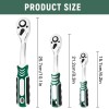3PCS Ratchet Wrench Set, 1/4" 3/8" 1/2" Drive Socket Wrench