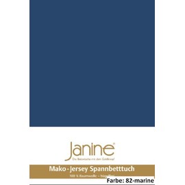 Janine 5007 Fitted Sheet Jersey Size 100 x 200 cm Colour 82 Navy Maco Fine Jersey