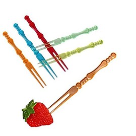 WOIWO 200PCS Disposable Plastic Cocktail Picks Fruit Forks,There are five colors and exquisite workmanship