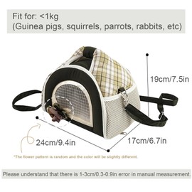 ABLAZEZAI Guinea Pig Carrier, Small Animal Travel Bag, Breathable Outdoor Portable Pouch for Chinchilla Hamster Bird Bunny Hedgehog Sugar Glider Gerbil Snake (Black)