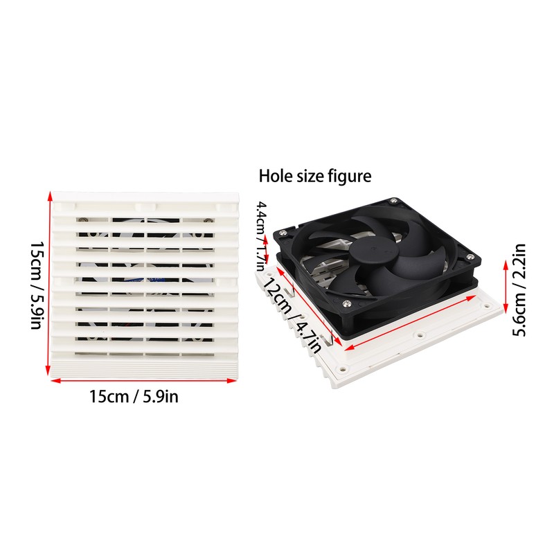 Side Exhaust RV Vent Fan Louvered Grid Odor Remove Silent
