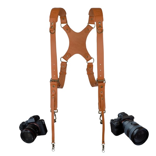 4J LEDR Dual Camera Harness,Leather Camera Strap for Two-Cameras,Camera Harness