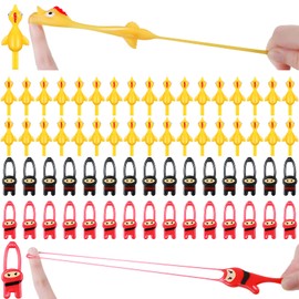 60 Pieces Finger Slingshot Toys Chicken Catapult Toy Christmas Finger Slingshot Stretch Ninjas Gifts for Boys Girls Party Rubber Flick Turkey Flying Funny Toys Idea Birthday Game Party Favor