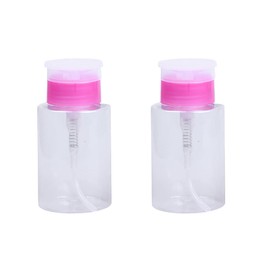 UUYYEO 2 Pcs 150ml Clear Push Down Pump Dispenser Empty Push Top Bottles Containers Nail Polish Remover Bottles Makeup Remover Containers Empty Facial Toner Bottle for Cosmetic
