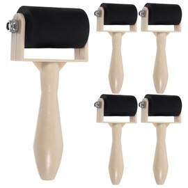 Beavorty 5 Pcs Rubber Brayer Roller Ink Printmaking Roller Tool Practical Printmaking Roller Brayer Art Craft Roller for Printmaking,Ink,Wallpapers Stamping Gluing