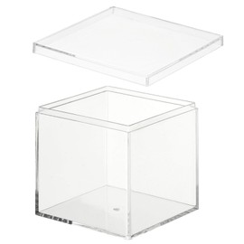 PATIKIL Acrylic Box with Lid 2.95" x 2.95" x 2.95", Clear Acrylic Display Box, Plastic Square Cube Container, Storage Organizer for Candy, Small Jewels, Artwork Display