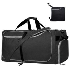 150L Extra Large Foldable Duffle Bag for Travel with Wet Pocket & Shoes Compartment Men Women Waterproof Weekender Duffle Bag(150LBlack)