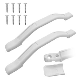 Muyesm RV Screen Door Handle Grab bar 11 inch Plastic,RV Gandle Grab bar by Door fit for Trailer, Boat, Trucks Door Assist Bar for RV Camper Trailer Grab Handle Camper Door Handle (2pcs, White)