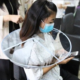 ( ) Transparent self-grooming gown cutting cape barber cape hair beard / ( )투명 셀프미용 가운 커트보 이발망토 헤어 수염