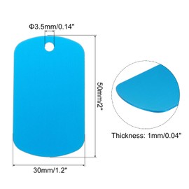 MECCANIXITY Metal Blank Tags Stamping, Aluminum Blank Tags, Dog DIY Engraving Blank Tags with Necklace Chain for Pet Dog ID Tags, Pendant Decoration, Craft Tags 10set (Lake Blue)