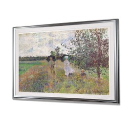 Monet Wall Art Collection Promenade a Argenteuil 1875 Fine Giclee Prints Wall Art in Premium Quality Ready to Hang, 16X22 Framed, Silver Frame