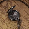 ManChDa Men Quartz Pocket Watch Roman Numbers Display Chain Necklace