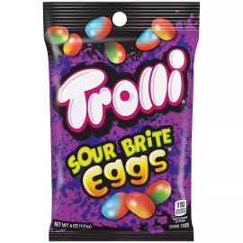 Trolli Sour Brite Eggs Gummy Candy, 4 oz Bag, 1 pack. Easter, Kids, Snack