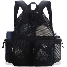 RHCPFOVR Mesh Swim Bags for Swimmers - Drawstring Backpack for Women Men Girls Swim Team Gear Swimming Beach Gym Bag Sports Pool