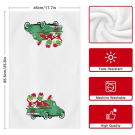 Ohok Pack of 4 Christmas Towels 45 x 65 cm, Fashion Decoration Kitchen Towels Grich Santa Claus Tea Towels Soft Microfibre Cloths for Bathroom Kitchen Drying Towel Christmas Decoration (Set L)