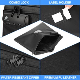 KOSMCCO Notary Bag with Lock, 13.6 x 10 Inches Heavy Duty Notary Supply Bag for All Notary Journal, Stamp, Embosser, Ink Pad and Valuables Storage Bag (Black, L)