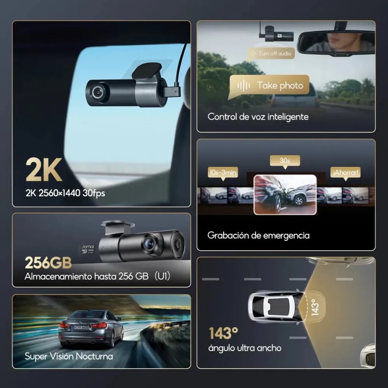 Camara Para Auto M310 2k (2560*1440) 70mai, Camara Para Automovil