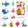 Whaline 9 Sheets Summer Ocean Themed Window Clings Stickers Cartoon