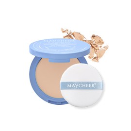 Maycheer Face Powder, Maycheer Oil Control Face Pressed Powder, Matte Concealer, Long-lasting, Lightweight Setting Powder for Touch-ups (DARK COMPLEXION, #03)