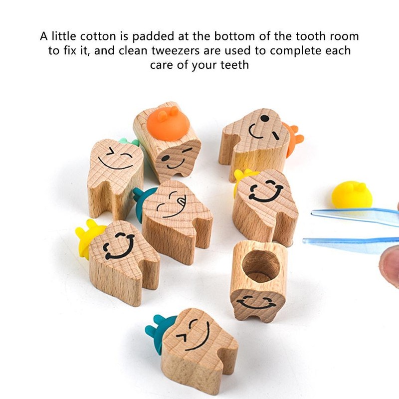 Wooden Baby Teeth Keepsake Box Teeth Saver Box Kids Deciduous