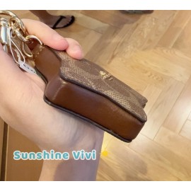 Coach NWT Coach CBL12 Star Bag Charm Coin Case Pouch Signature Canvas Gold/Tan/Brown