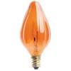 Satco S3374 120V Candelabra Base 25-Watt F10 Light Bulb, Amber