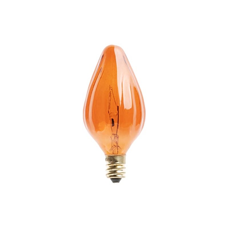Satco S3374 120V Candelabra Base 25-Watt F10 Light Bulb, Amber