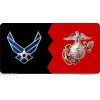 AIR FORCE AND MARINE CORPS A HOUSE DIVIDED MILTARY USA MADE LICENSE PLATE