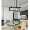 AMZASA Black Rectangle Island Lighting Rectangular Modern Industrial Chandelier 4