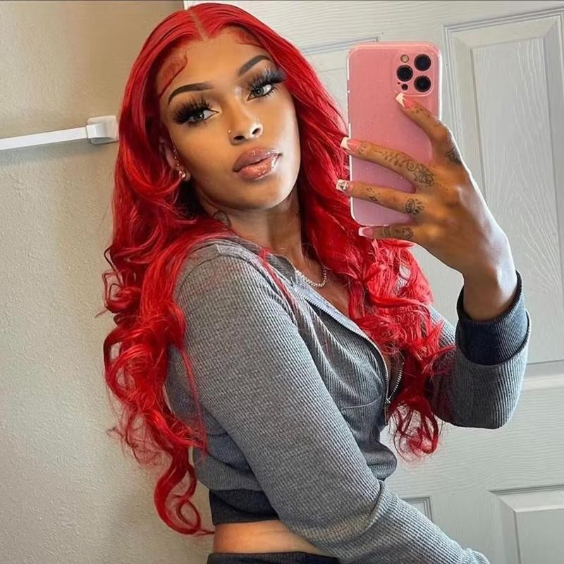 Red Lace Front Wigs Colored Body Wave Lace Front Wigs