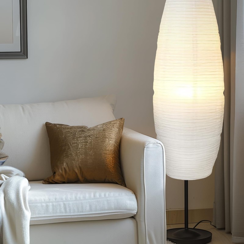 Fenteer Rice Paper Floor Lamp Shade Simple Floor Lampshade Foldable