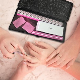 Manicure Tool Box, Nail Tool Organizer Personal Nail Box Storage Case for Organizing, Container for Nail Supplies Clear Plastic Nail Tool Box for Manicure Pedicure Kit (2 Pack)