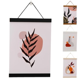 fogman Tapestry Stick Picture Frame Poster Frame Poster Hanger Wall Hanging Picture Display (Black, Width 31cm)